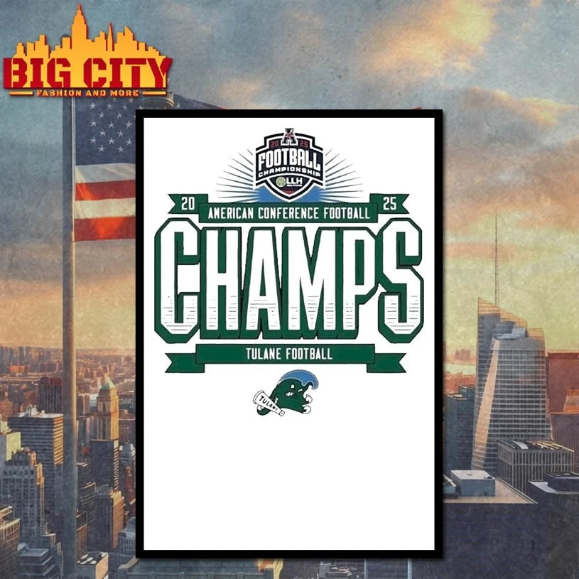Tulane Green Wave 2025 American conference football champions shirt