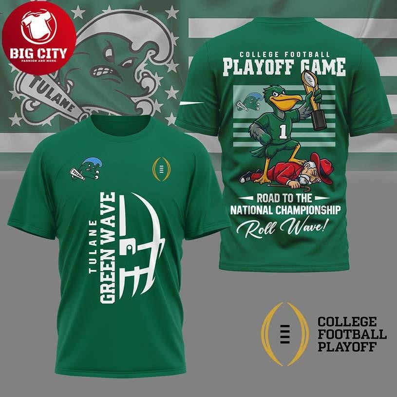 Tulane Green Wave 2025 NCAA College Football Playoff Game Two Sided Shirt