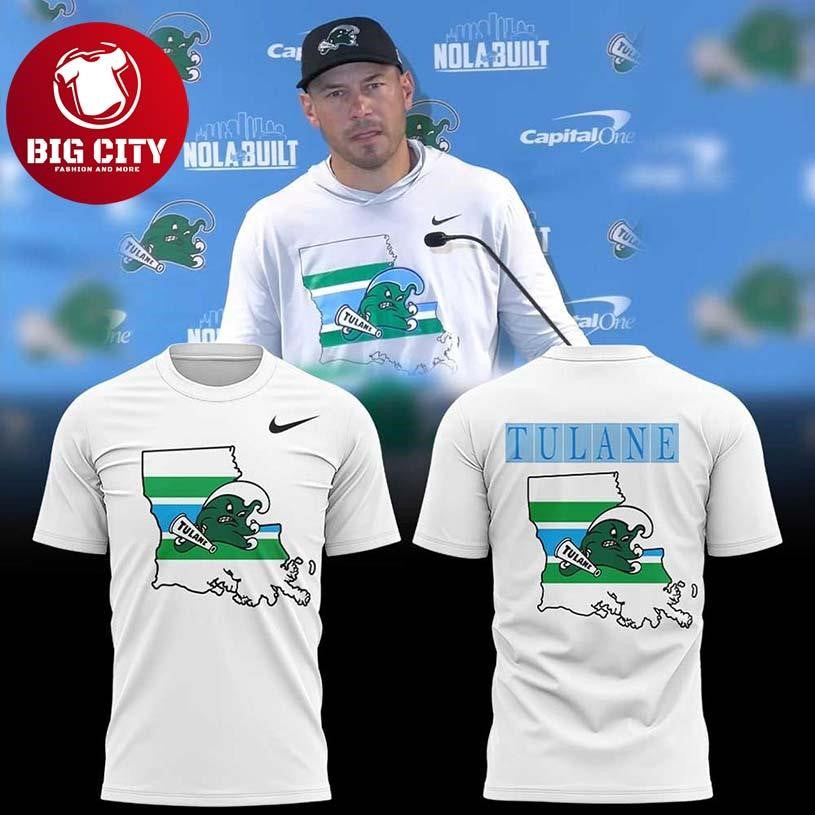 Tulane Green Wave Jon Sumrall Coach 2025 Ready To Roll Two Sided Shirt