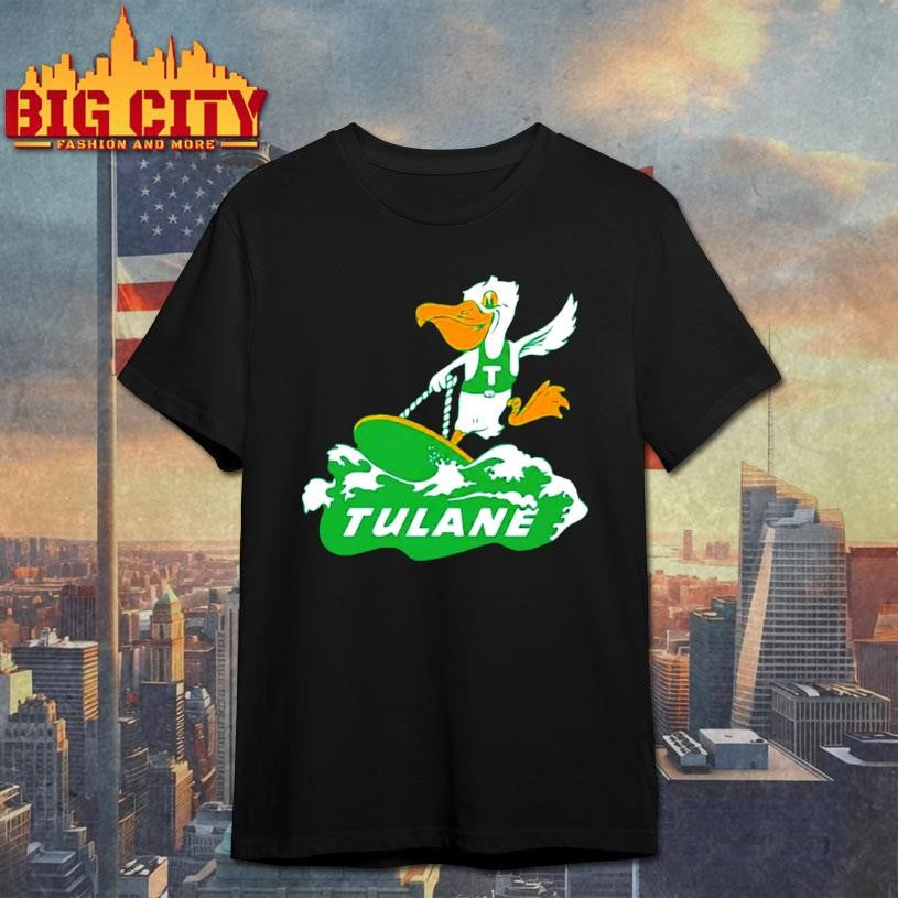 Tulane Green Wave Mascot Surfboard Logo Shirt