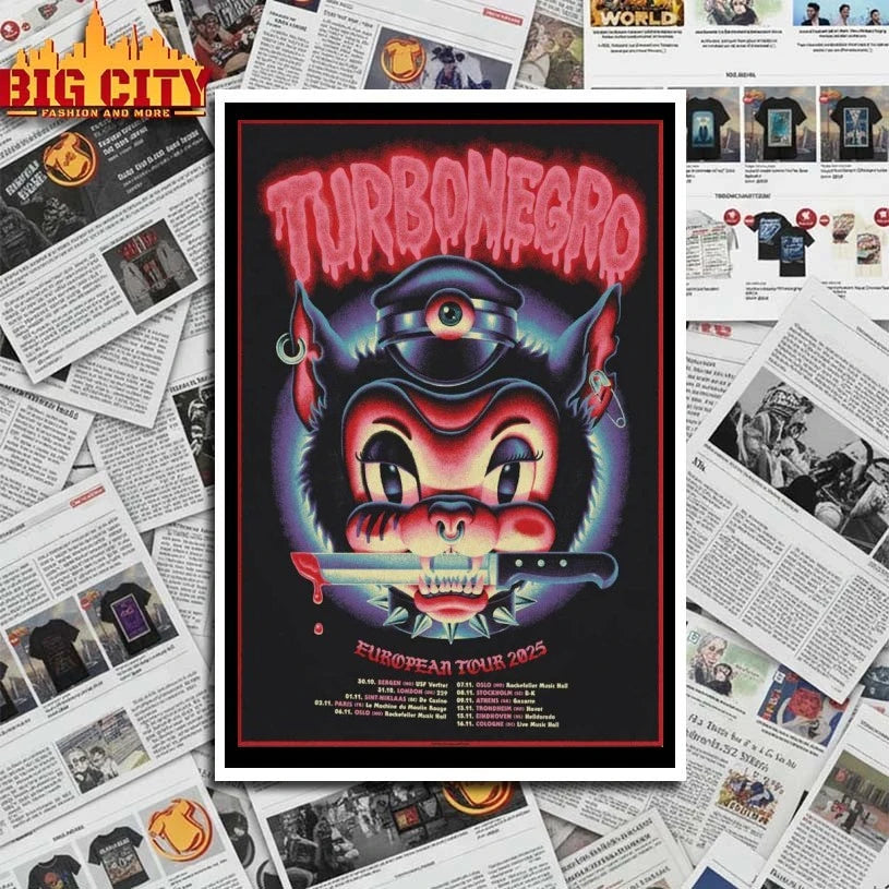 Turbonegro 2025 European Tour Poster shirt