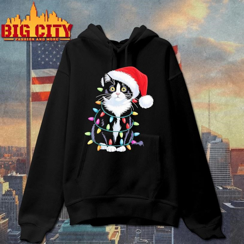 Tuxedo Cat Meow Santa Tuxie Christmas Tree Shirt