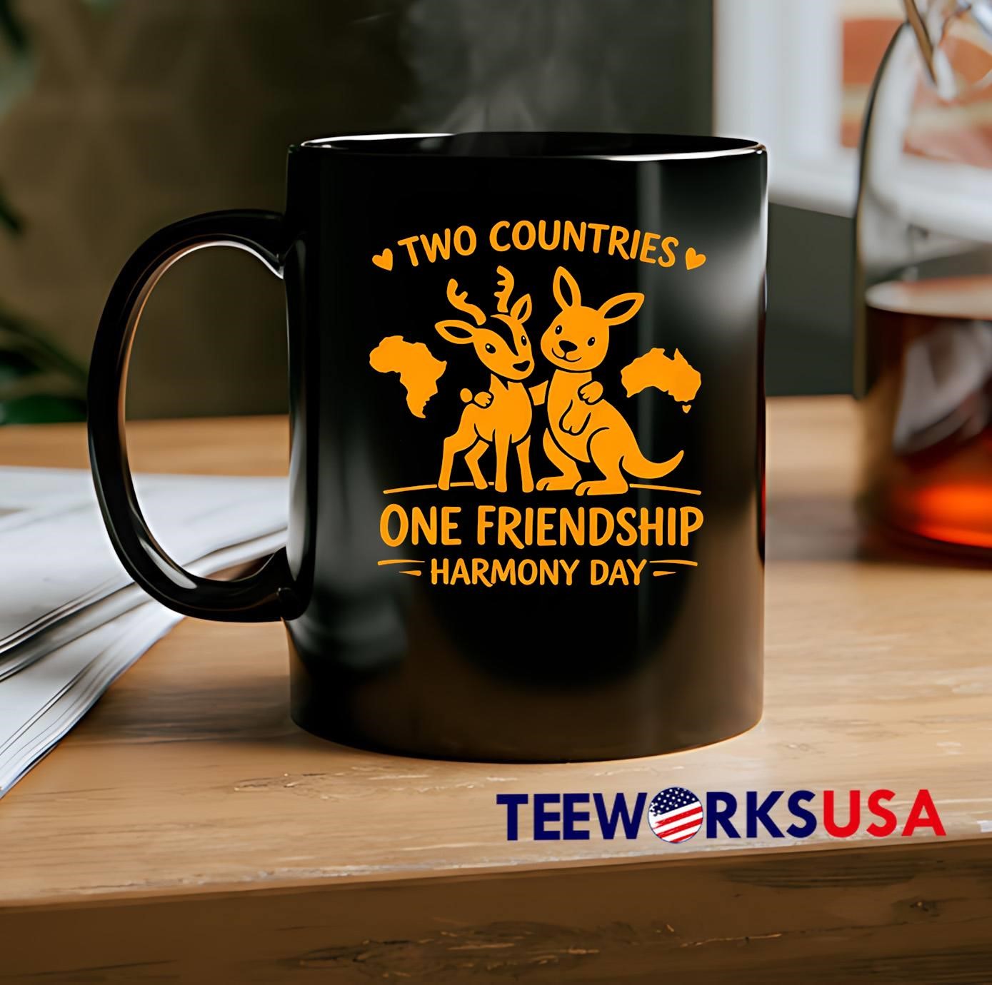 Two Countries Deer Kangaroo One Friendship Harmony Day shirt