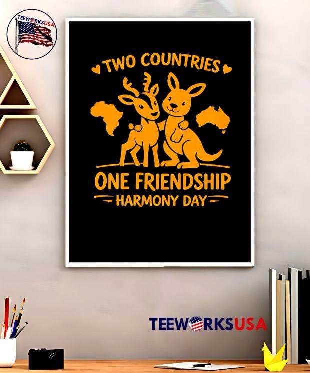 Two Countries Deer Kangaroo One Friendship Harmony Day shirt