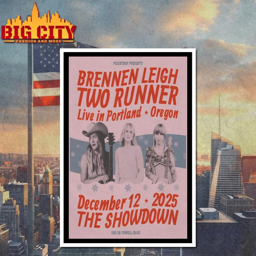 Two Runner &amp; Brennen Leigh Tour 2025 Portland OR Poster Shirt
