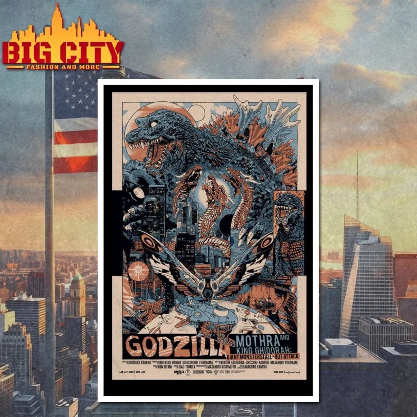 Tyler Stout GMK Giant Monsters All-Out Attack Poster shirt