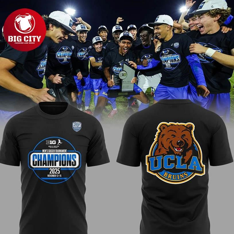 UCLA Bruins Soccer Tournament Champions 2025 Two Sided Shirt