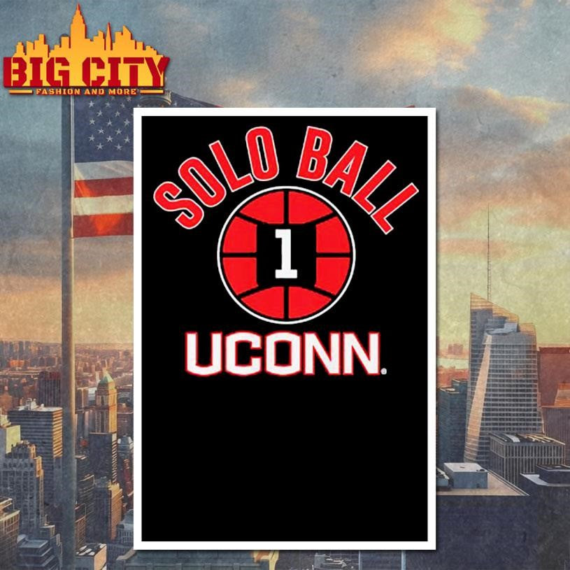 UConn Huskies Basketball Solo Ball #1 name number ball shirt