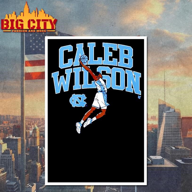 UNC Basketball Caleb Wilson Name Pose Shirt