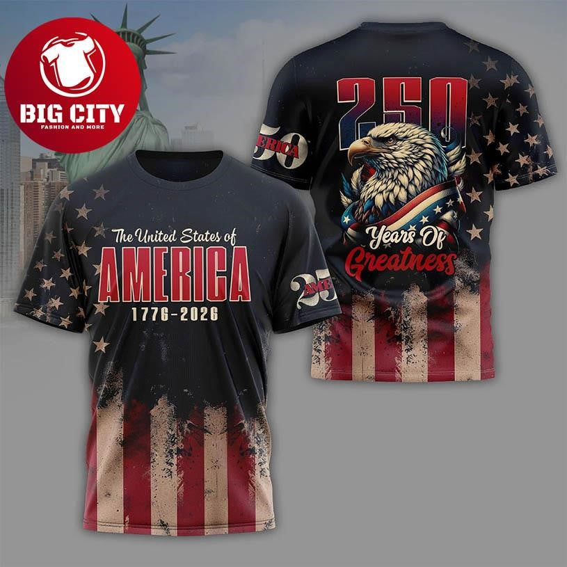 USA 250Th Anniversary Patriotic Eagle Independence Day 2026 Two Sided Shirt