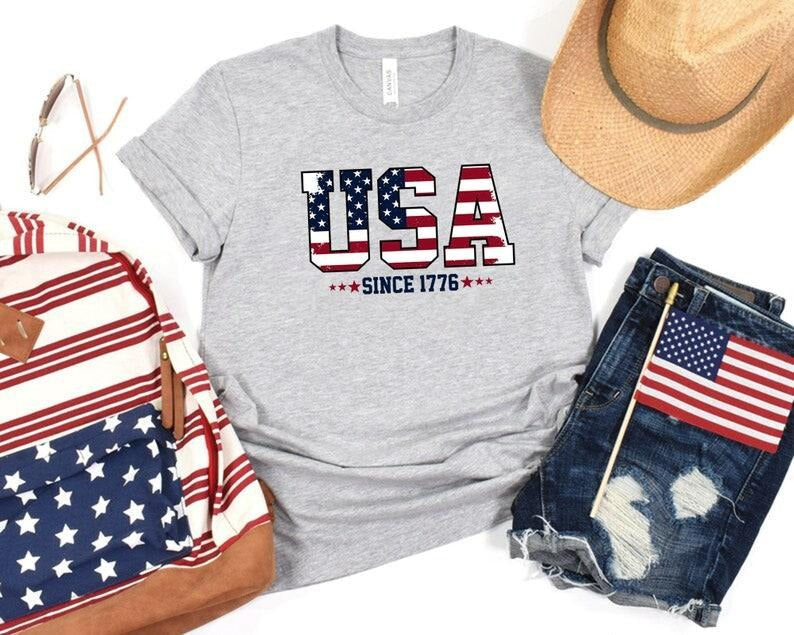 USA Since 1776 Shirt, American Shirts, 4th of July Gifts, Fourth of July Apparel, 4th of July Outfits, USA Shirts, 4th of...
