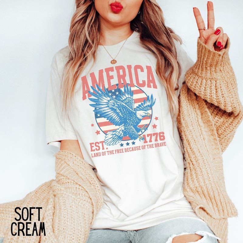 USA shirt, Fourth of July Shirt T-Shirt, 1776 Tee, Summer BBQ t-shirt, Red White and Blue America Tee, Patriotic America...