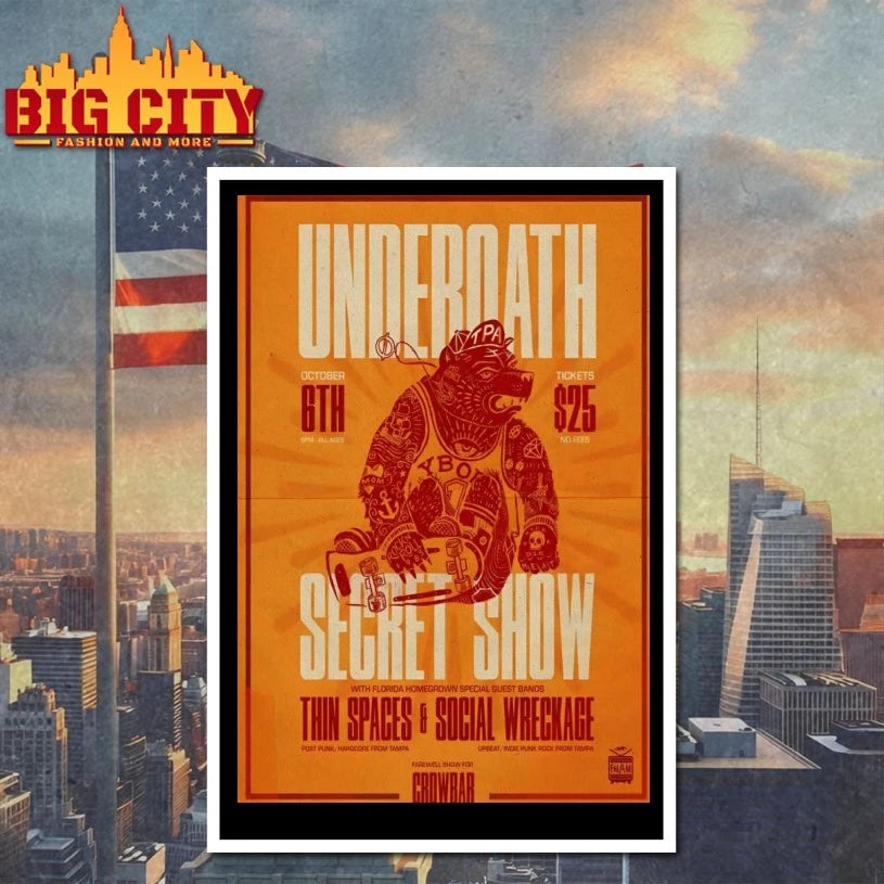 Underoath 10.6.2025 Tampa Secret Show Poster shirt