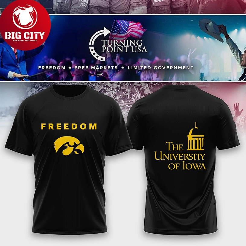 University Of Iowa Freedom Turning Point Usa 2025 Two Sided Shirt