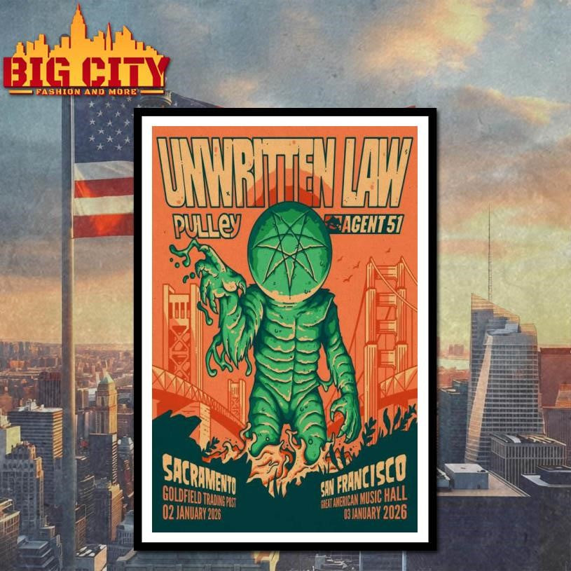 Unwritten Law January 3 2026 San Francisco Poster Shirt