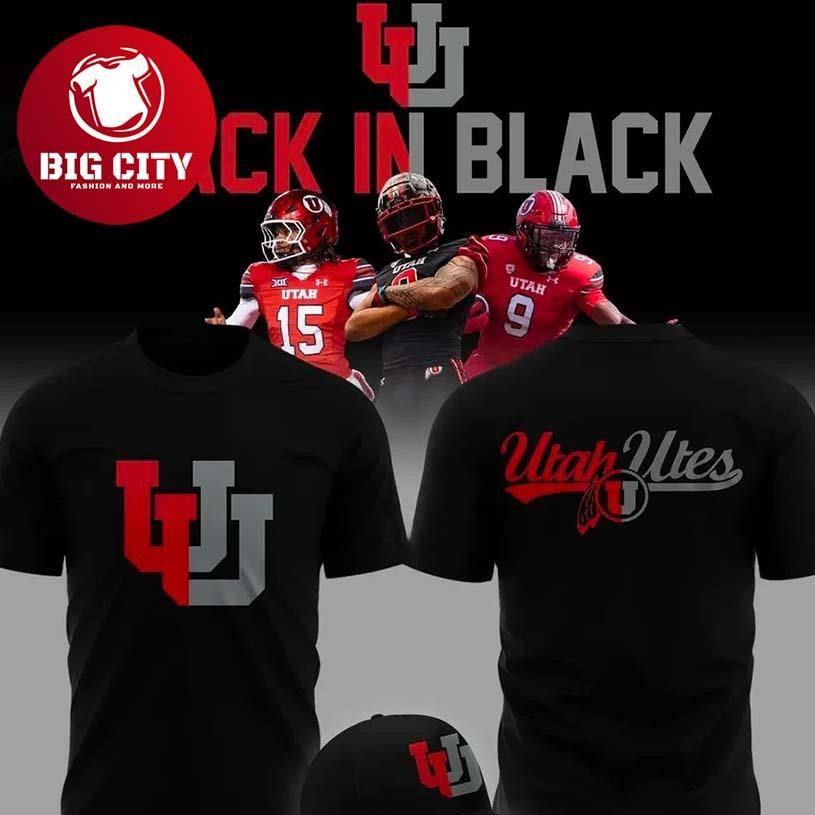 Utah Utes Back In Black 2025 Two Sided Shirt
