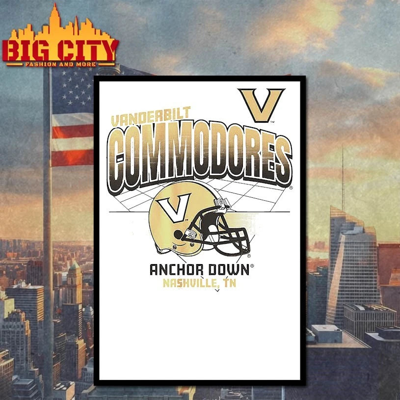 Vanderbilt Commodores Helmet Grid Anchor Down Nashville Tn shirts