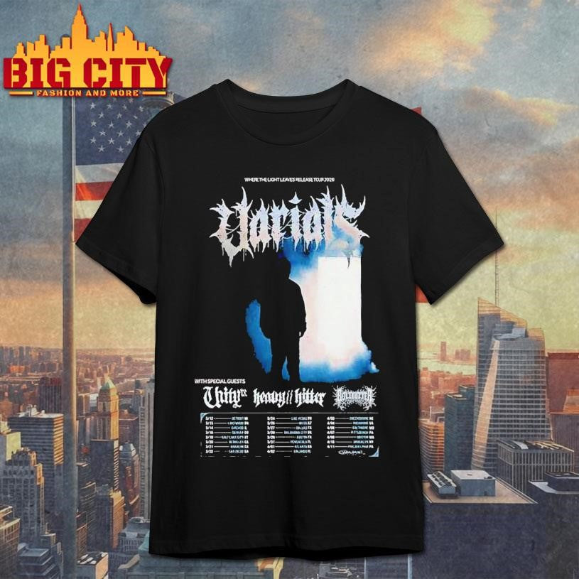 Varials Where The Light Leaves Release Tour 2026 Shirt