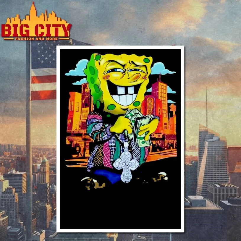 Vintage Y2K Gangster SpongeBob shirt
