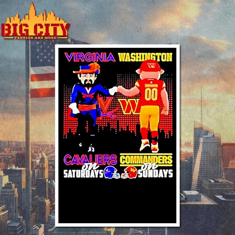 Virginia Cavaliers On Saturdays Washington Commanders On Sundays Mascot Shirt