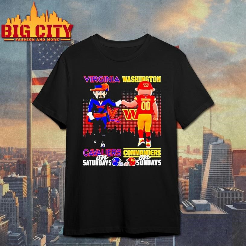 Virginia Cavaliers On Saturdays Washington Commanders On Sundays Mascot Shirt