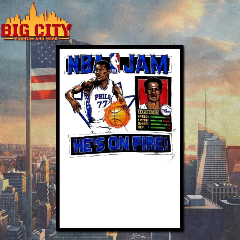 Vj Edgecombe Philadelphia 76ers Nba Jam Hes On Fire Shirt