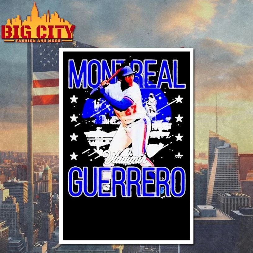Vladimir Guerrero Montreal Skyline Swing shirts