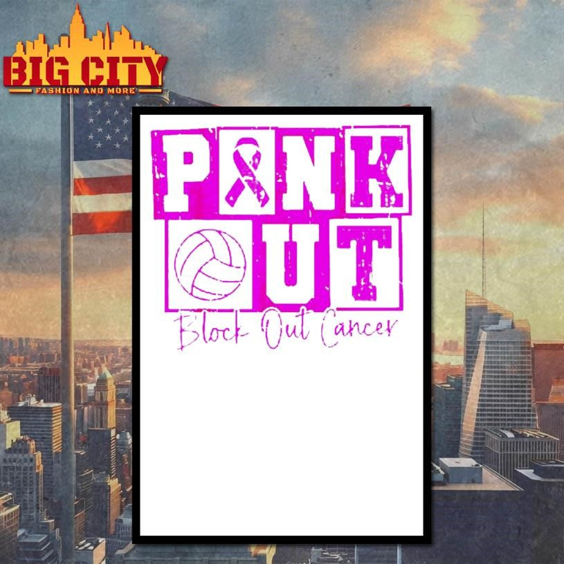 Volleyball Breast Cancer Awareness Block Out Cancer Shirt