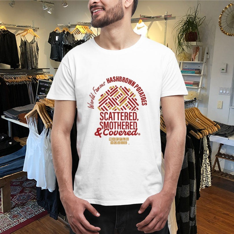 Official Waffle House World Famous Hashbrown Potatoes Scattered Smothered And Covered T-Shirts