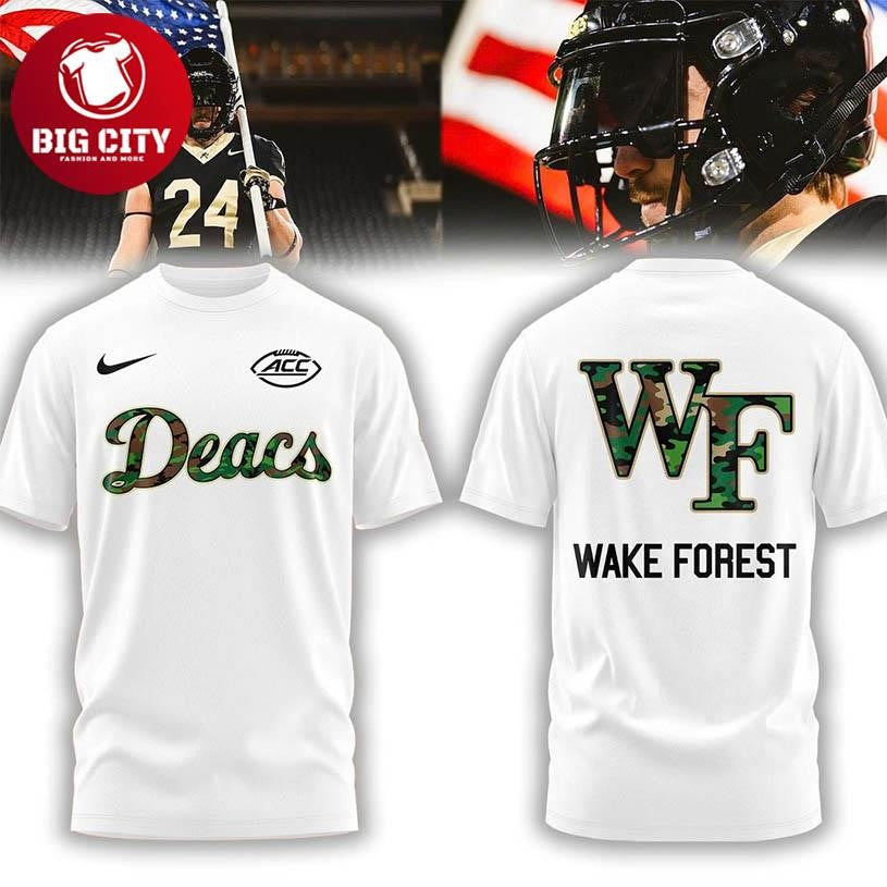 Wake Forest Demon Deacons Military Two Sided Shirt