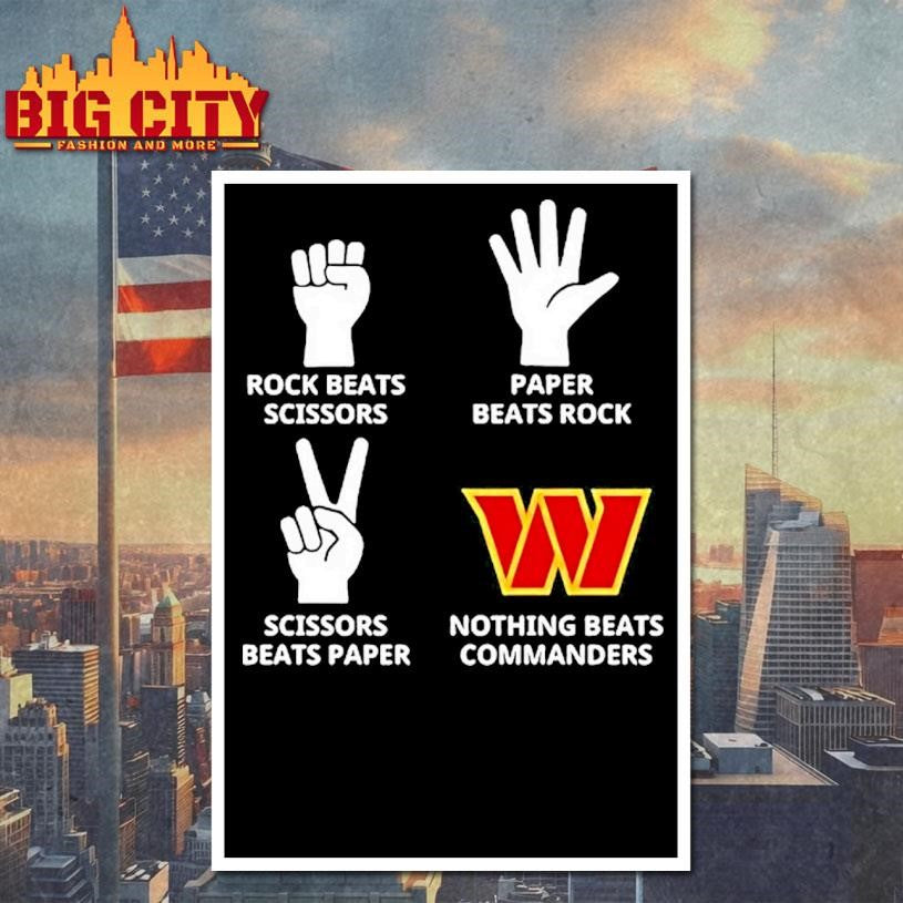 Washington Commanders Nothing Beats Rock Beats Scissors Paper Beats Rock Scissors Beats Paper Shirt