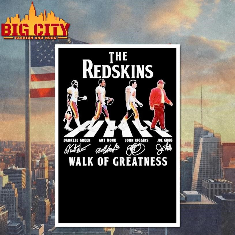 Washington Commanders The Redskins Walk Of Greatness Road Abbey Signatures Shirt