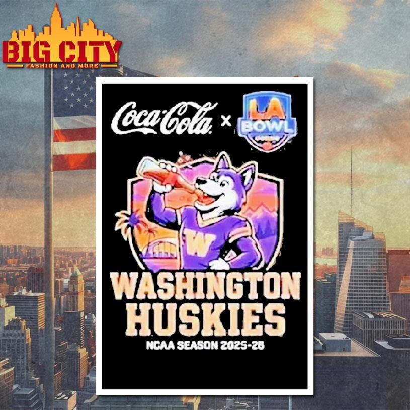 Washington Huskies 2025-26 La Bowl Hosted By Gronk On December 13 Mascot Shirt