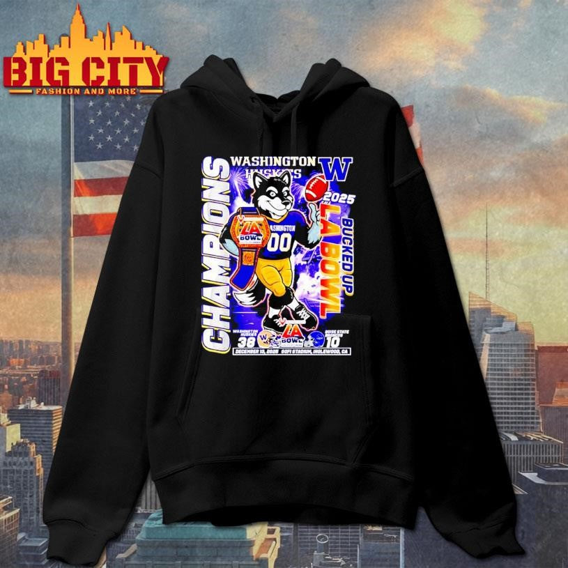 Washington Huskies 2025 Bucked Up LA Bowl Champions mascot Shirt