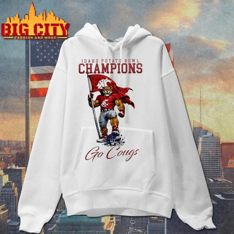 Washington State Cougars Ncaa 2025 Idaho Potato Bowl Champions Go Cougs Mascot Shirt
