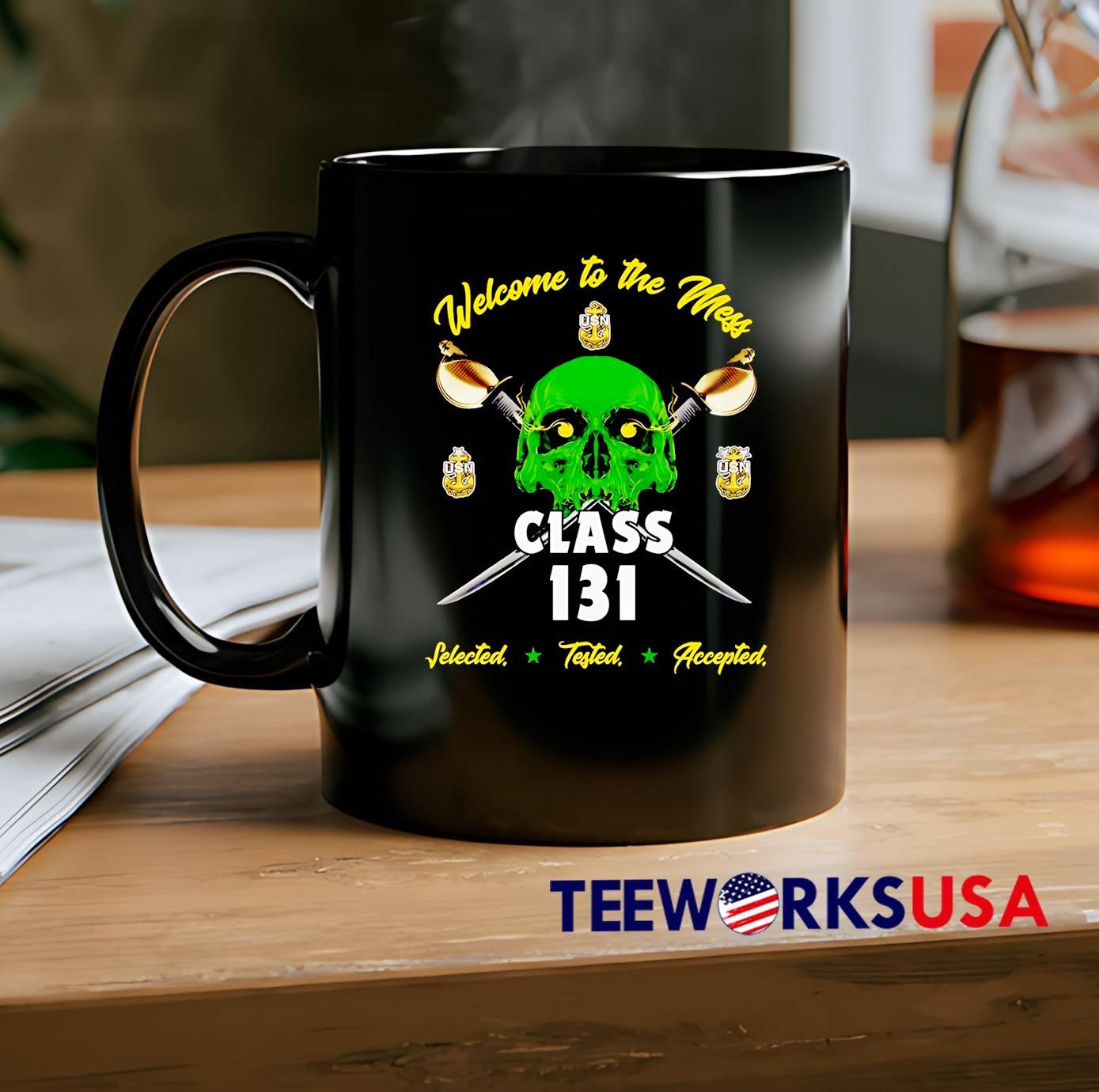 Welcome To The Mess USN Green Skull Class 131 shirt