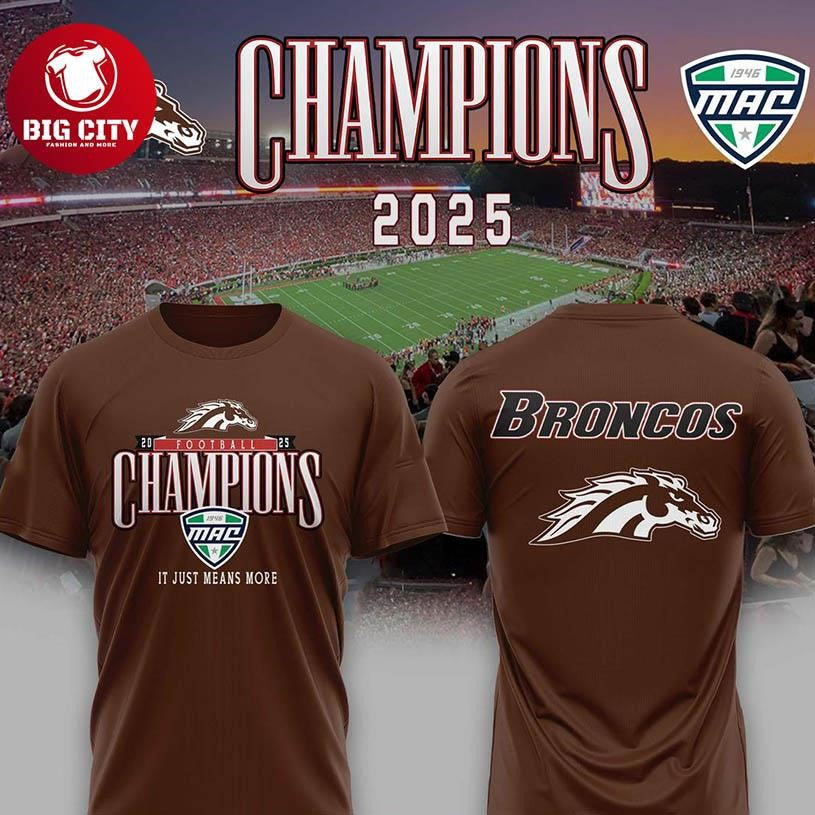 Western Michigan Broncos 2025 MAC Champions Celebrate Two Sided Shirt