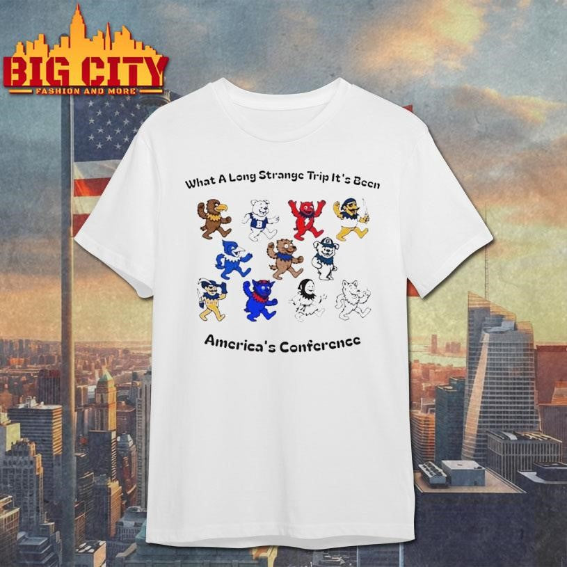 What A Long Strange Trip Its Been Americas Conference Big East X Grateful Dead Style Concert Shirt