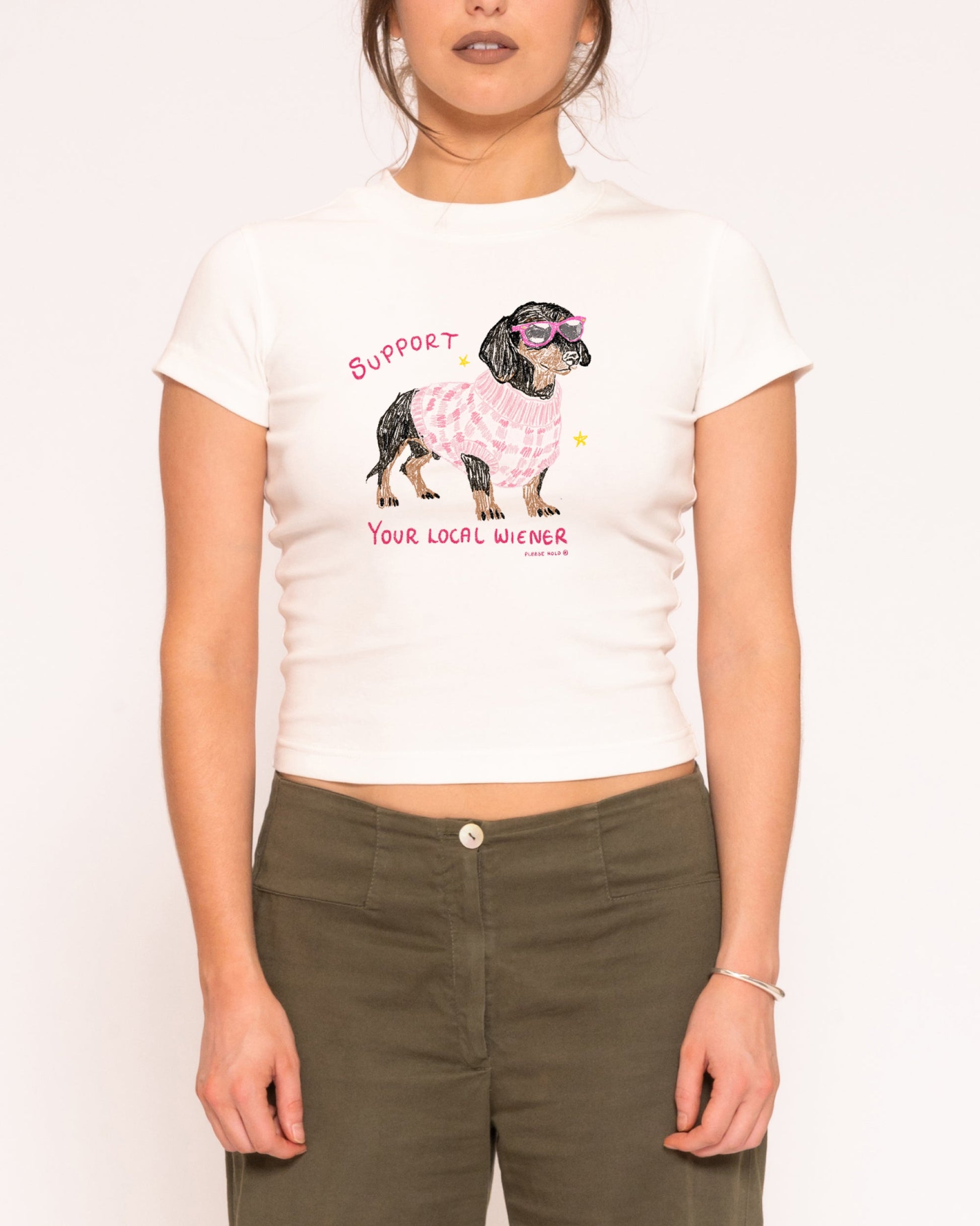 Support Your Local Wiener Longline Baby Tee