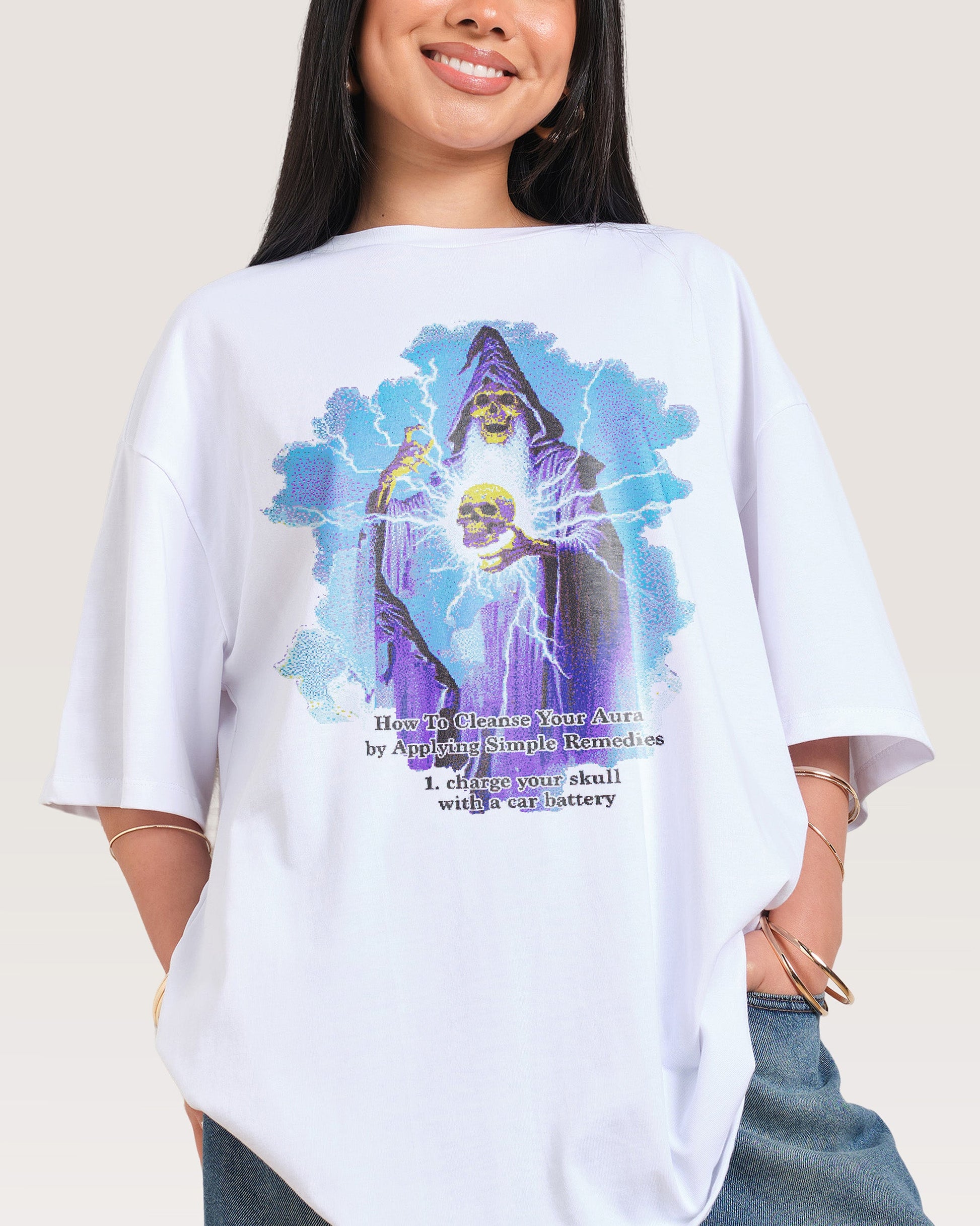 Aura Skull Oversized Tee