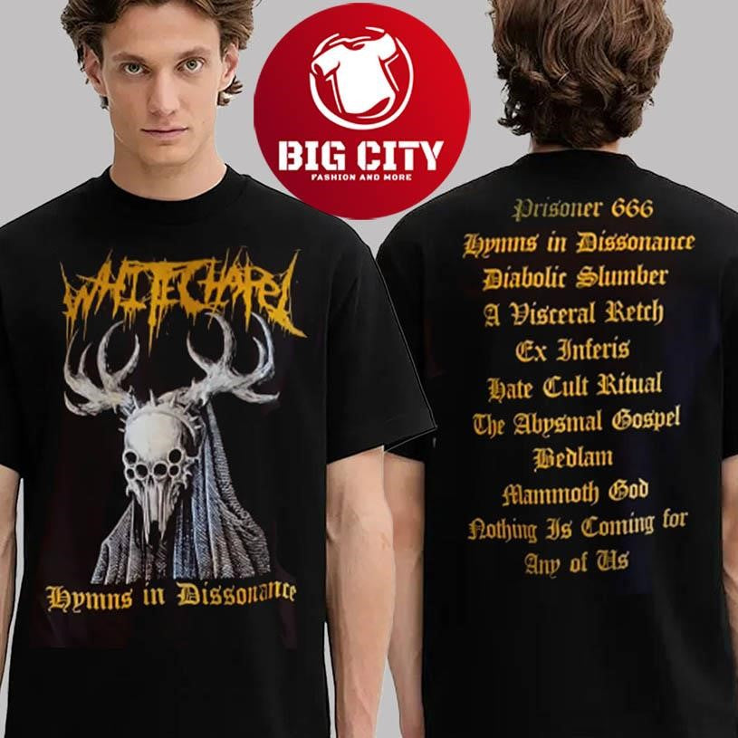 Whitechapel Hymns In Dissonance 2025 Prisoner 666 Two Sided Shirt