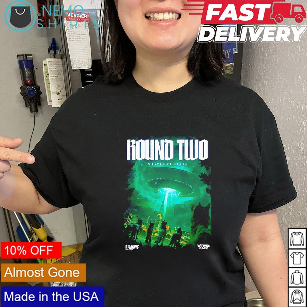 Wolves vs Aliens round two San Antonio Spurs vs Minnesota Timberwolves NBA Playoffs shirt