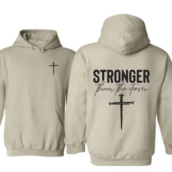 Stronger Than The Storm 2 Sided Hoodie/Sweatshirt(No Hood)/T-Shirt, For Men/Women - Unisex Style, 100% Cotton, Pullover unisex hoodie