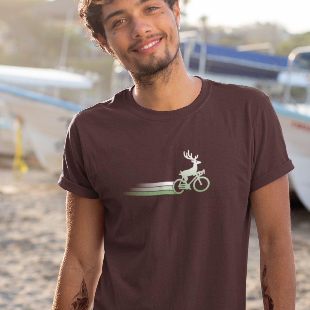 Woodland Cyclist Deer - Unisex T-shirt