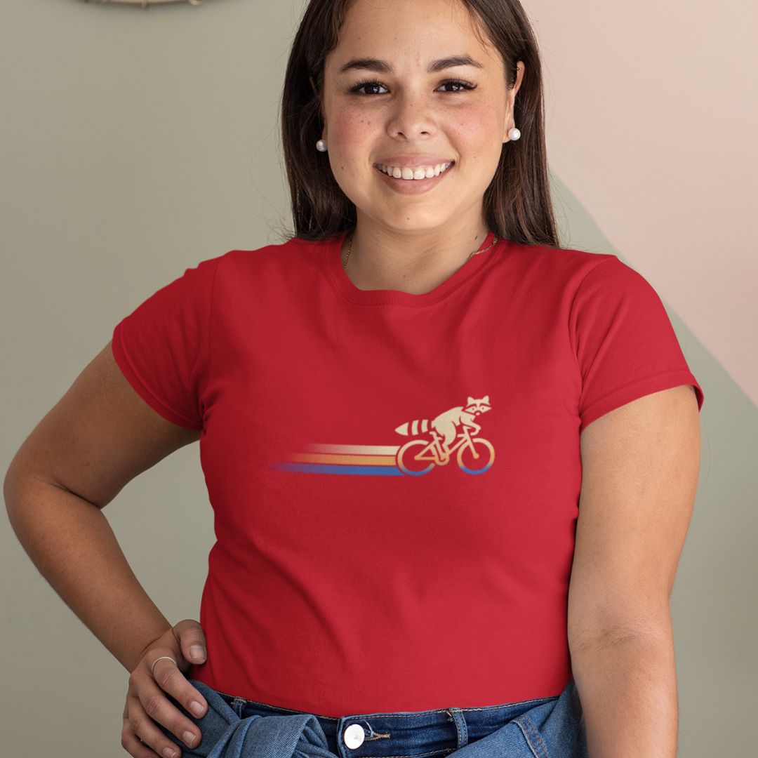 Woodland Cyclist Raccoon - Unisex T-shirt