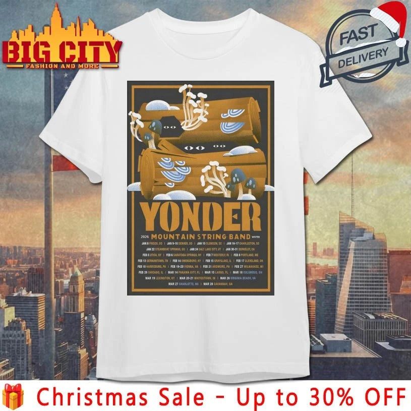 Yonder Mountain String Band Winter Tour 2026 Poster shirt