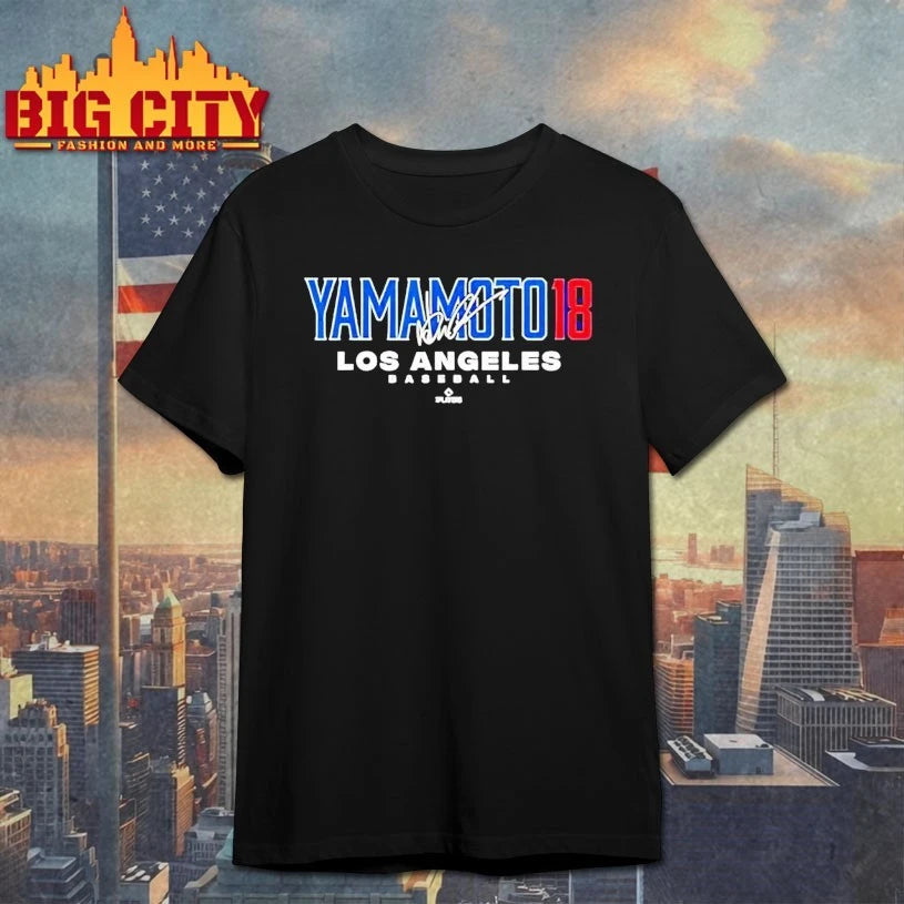 Yoshinobu Yamamoto 18 Los Angeles Baseball signature shirt