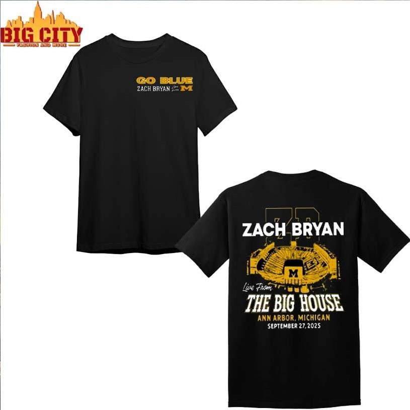 Zach Bryan Go Blue Michigan Wolverines 2025 Two Sided Shirt