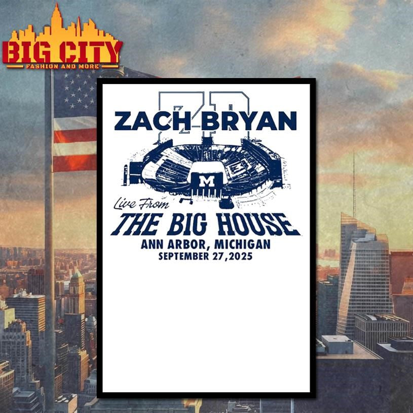 Zach Bryan Michigan September 27 2025 Tour Shirt