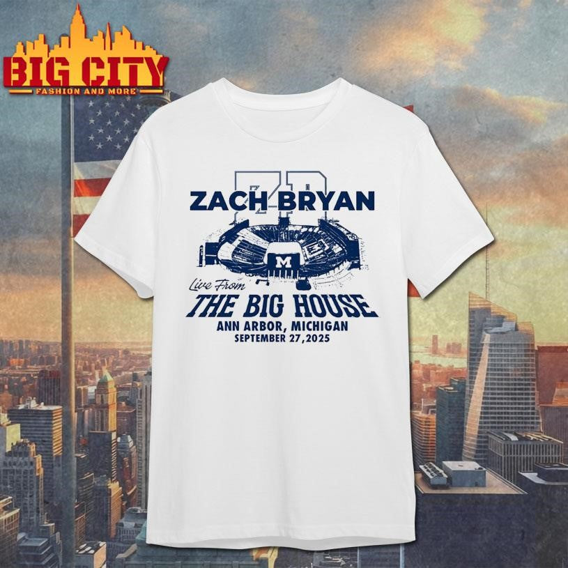 Zach Bryan Michigan September 27 2025 Tour Shirt